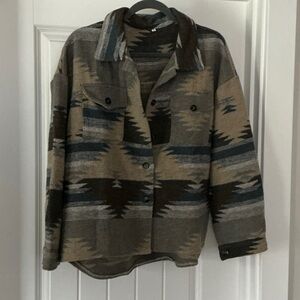 Southwestern Patterned Button-Up Jacket